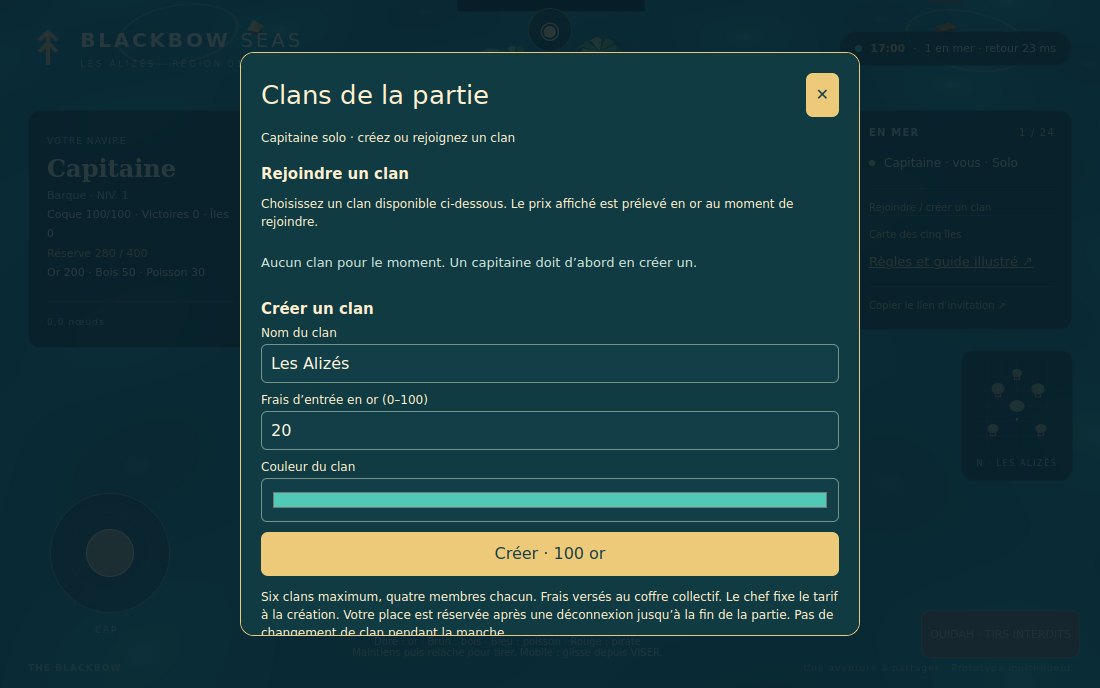Formulaire du clan : nom, frais d’entrée et couleur